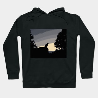 Cat Silhouette At Sunset Hoodie